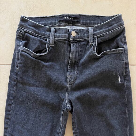 J Brand ALANA Ashes Destruct (Black Distressed) High Waisted Jeans Size 27 - Picture 2 of 8